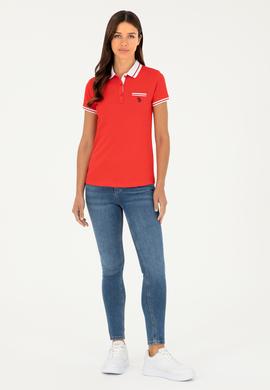 Kadın Kırmızı Polo Yaka Tişört - 50285842021