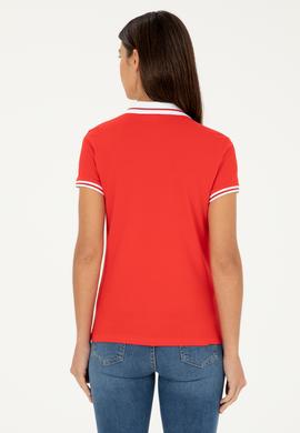 Kadın Kırmızı Polo Yaka Tişört - 50285842021