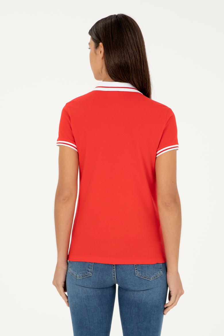 Kadın Kırmızı Polo Yaka Tişört - 50285842021