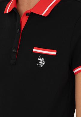 Kadın Siyah Polo Yaka Tişört - 50285842029