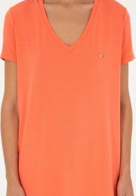 Kadın Nar Çiçeği Basic Tişört - 50286824053