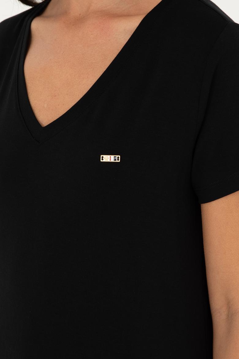 Kadın Siyah Basic Tişört - 50286824015