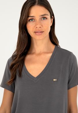 Kadın Antrasit Basic Tişört - 50286824038