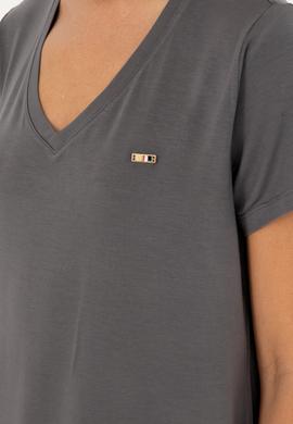 Kadın Antrasit Basic Tişört - 50286824038