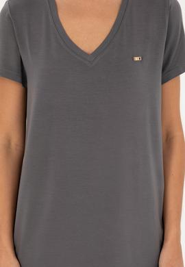 Kadın Antrasit Basic Tişört - 50286824038