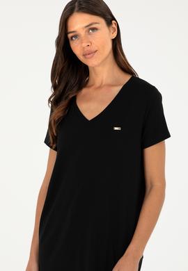 Kadın Siyah Basic Tişört - 50286824015