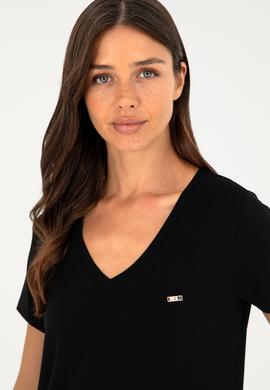 Kadın Siyah Basic Tişört - 50286824015