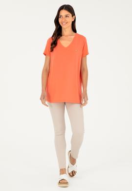 Kadın Nar Çiçeği Basic Tişört - 50286824053