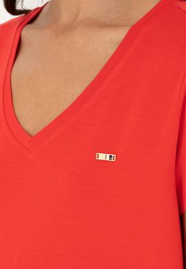 Kadın Kırmızı Basic Tişört - 50286824044