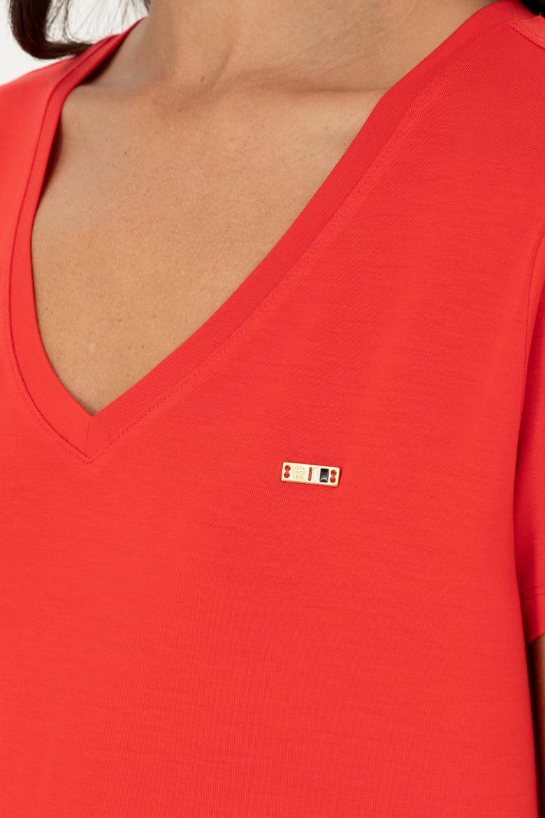 Kadın Kırmızı Basic Tişört - 50286824044