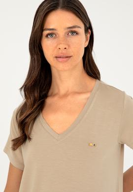 Kadın Açık Haki Basic Tişört - 50286824059