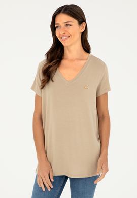 Kadın Açık Haki Basic Tişört - 50286824059