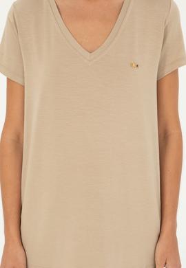 Kadın Açık Haki Basic Tişört - 50286824059
