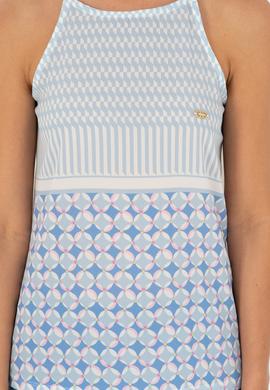 Kadın Açık Mavi Kolsuz Bisiklet Yaka Tişört - 50281806016