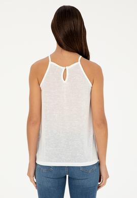 Kadın Açık Mavi Kolsuz Bisiklet Yaka Tişört - 50281806016