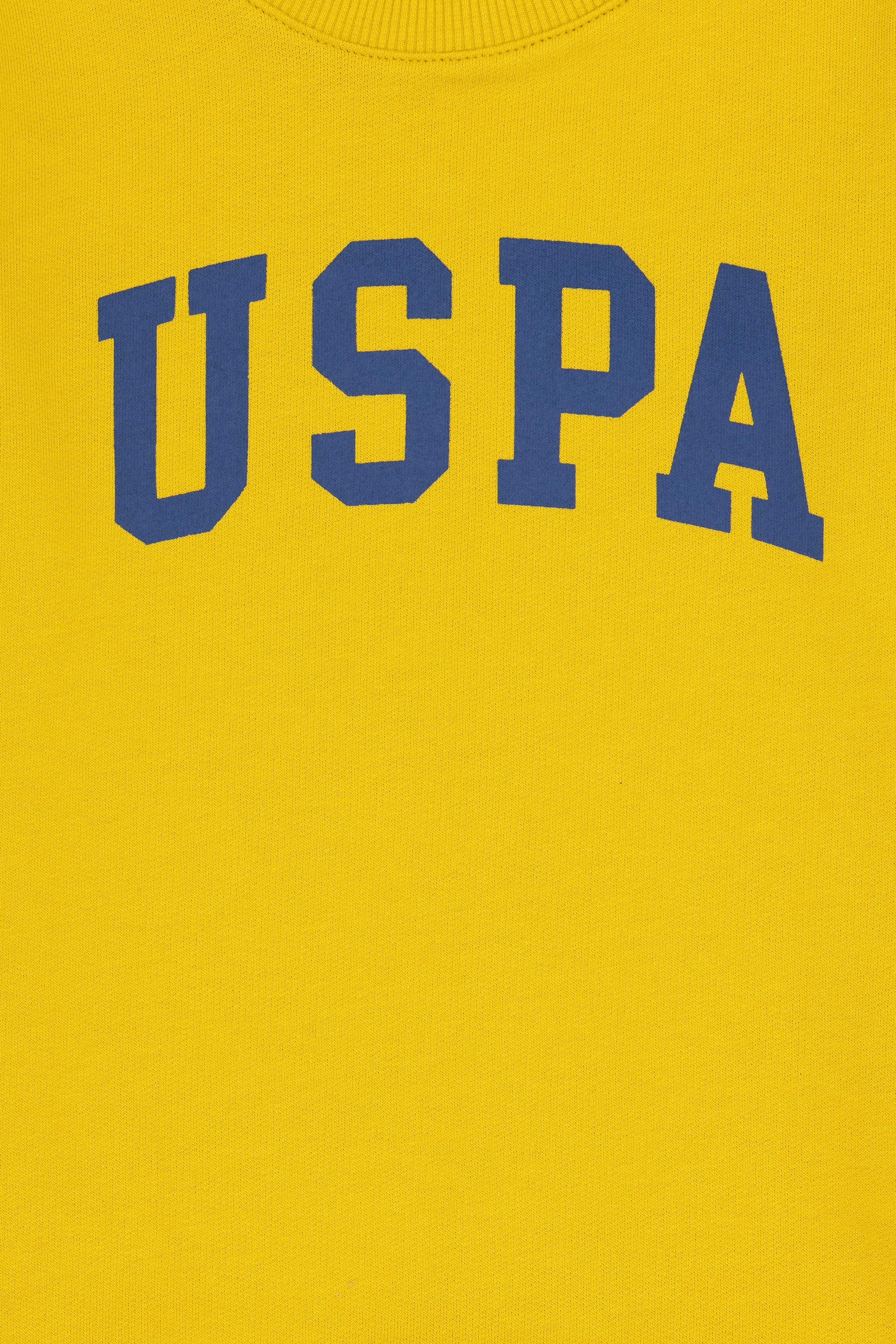 Erkek Çocuk Sarı Basic Bisiklet Yaka Sweatshirt - Image 3
