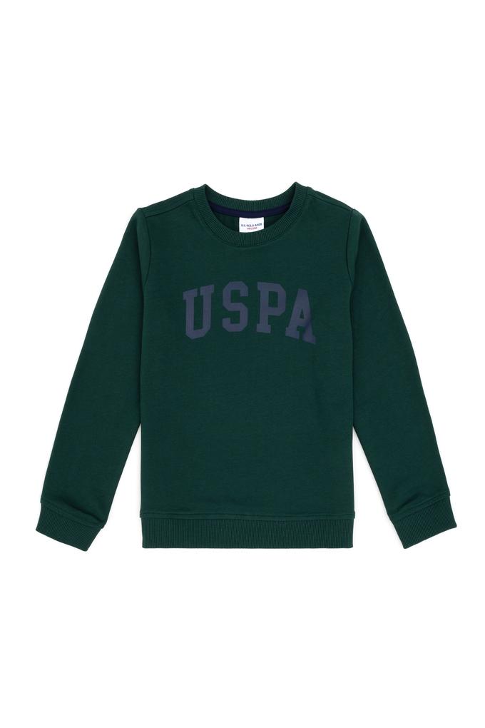 Erkek Çocuk Koyu Yeşil Basic Bisiklet Yaka Tişört