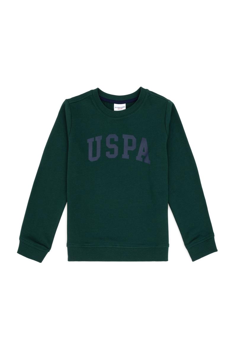 Erkek Çocuk Koyu Yeşil Basic Bisiklet Yaka Tişört