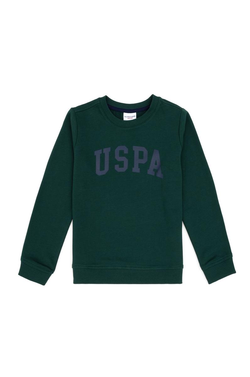 Erkek Çocuk Koyu Yeşil Basic Bisiklet Yaka Tişört