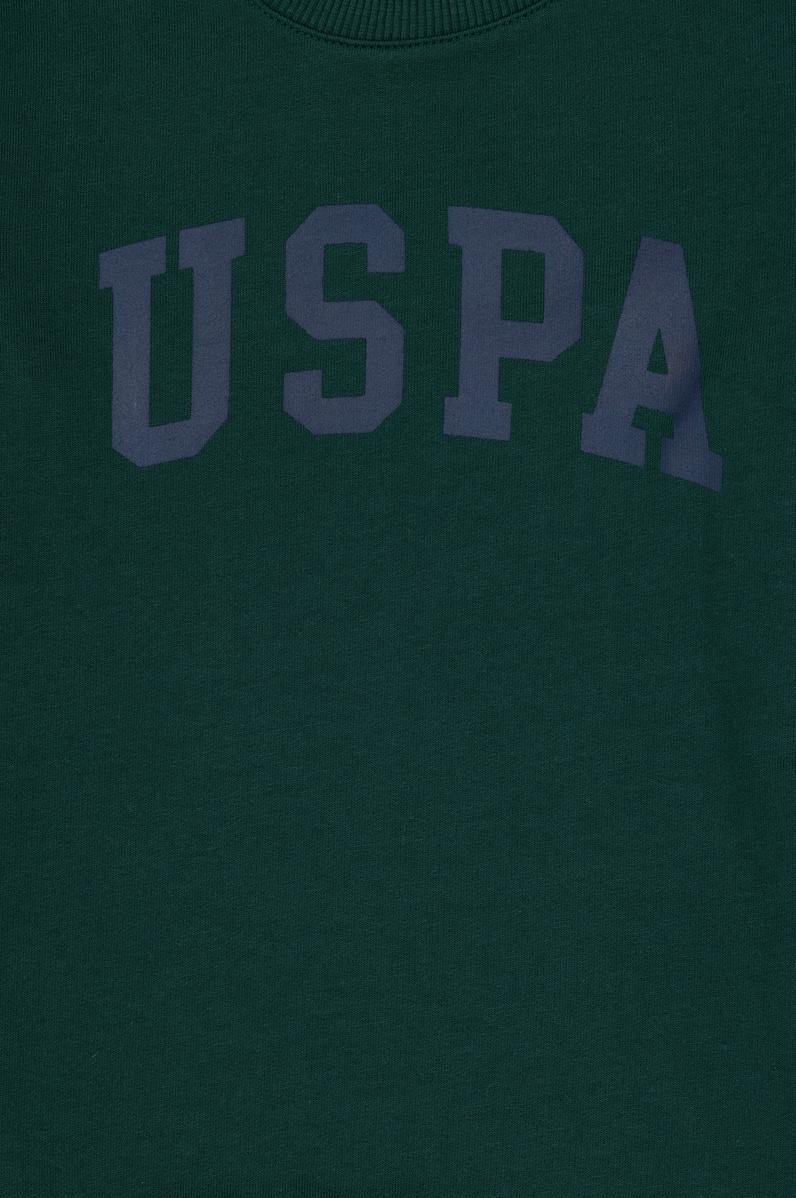 Erkek Çocuk Koyu Yeşil Basic Bisiklet Yaka Tişört