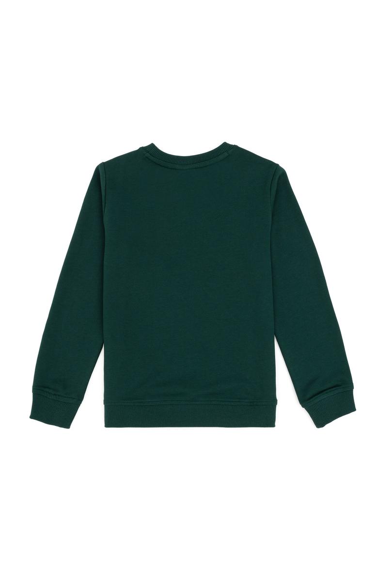 Erkek Çocuk Koyu Yeşil Basic Bisiklet Yaka Tişört - 50293474123