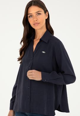 Kadın Lacivert Uzun Kollu Gömlek - 50271829006