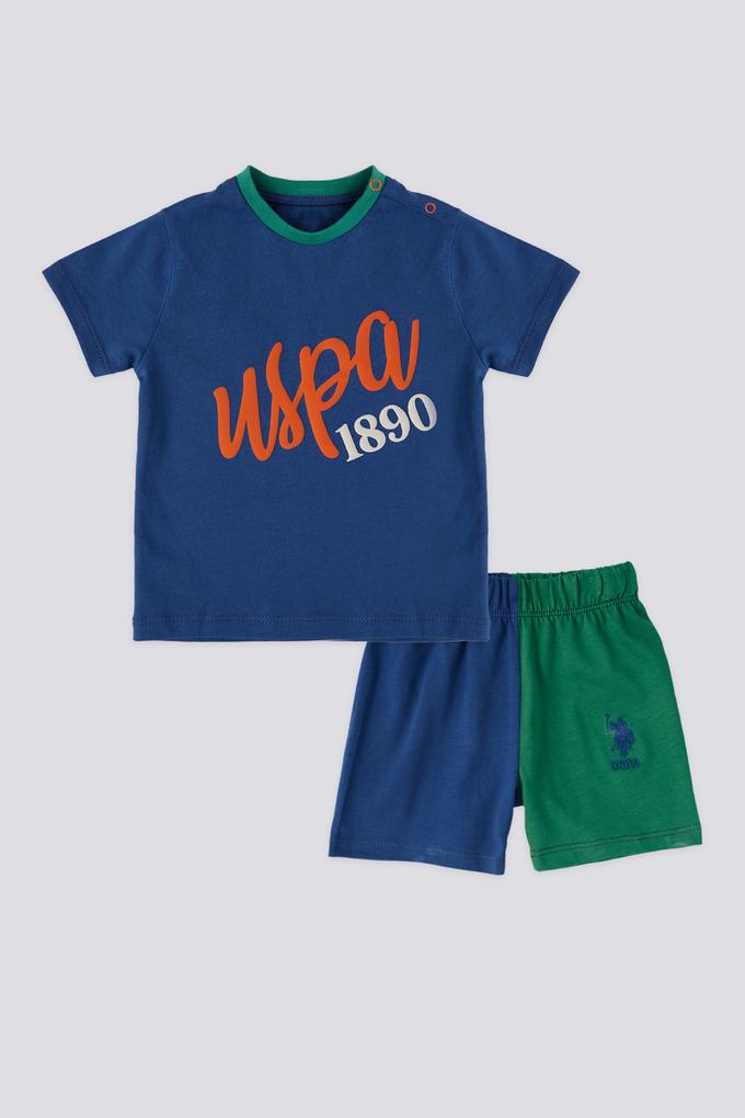 Erkek Bebek Baskılı Parça Şortlu 2'li Takım