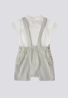 Erkek Bebek Kısa Kol Şapkalı 3'lü Takım - 50303393002