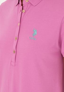 Kadın Pembe Polo Yaka Mini Boy Örme Elbise - 50280038068