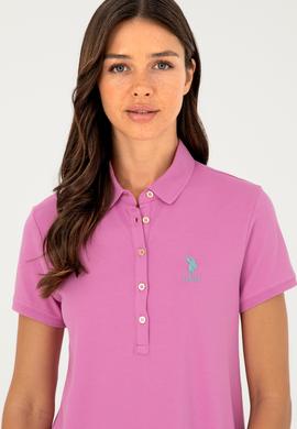 Kadın Pembe Polo Yaka Mini Boy Örme Elbise - 50280038068