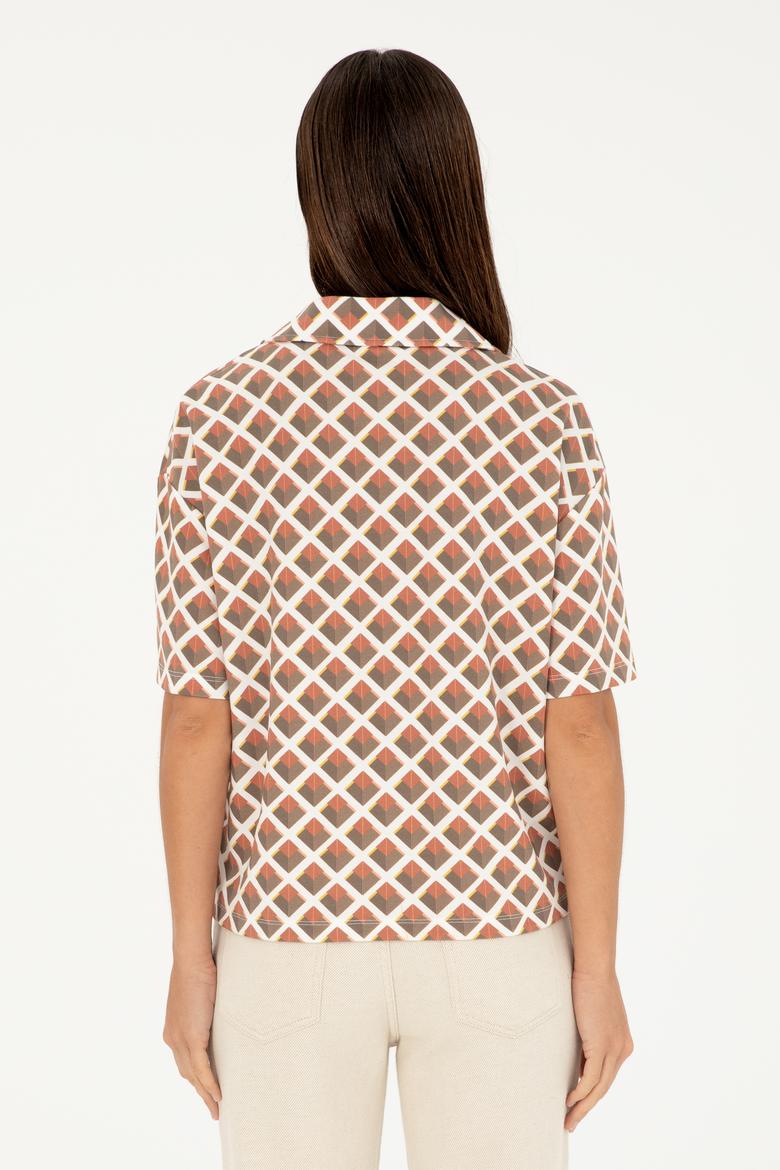 Kadın Haki Örme Gömlek - 50281784005