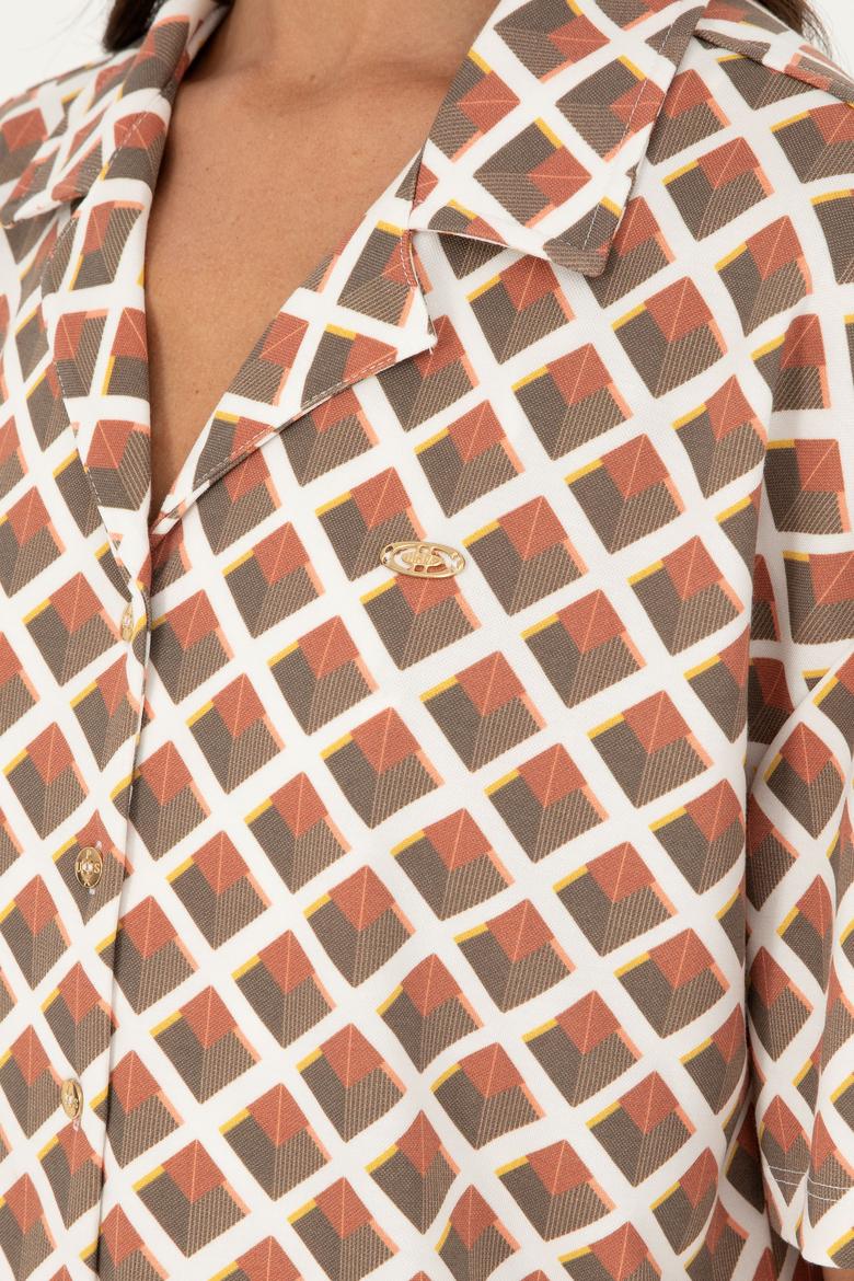 Kadın Haki Örme Gömlek - 50281784005