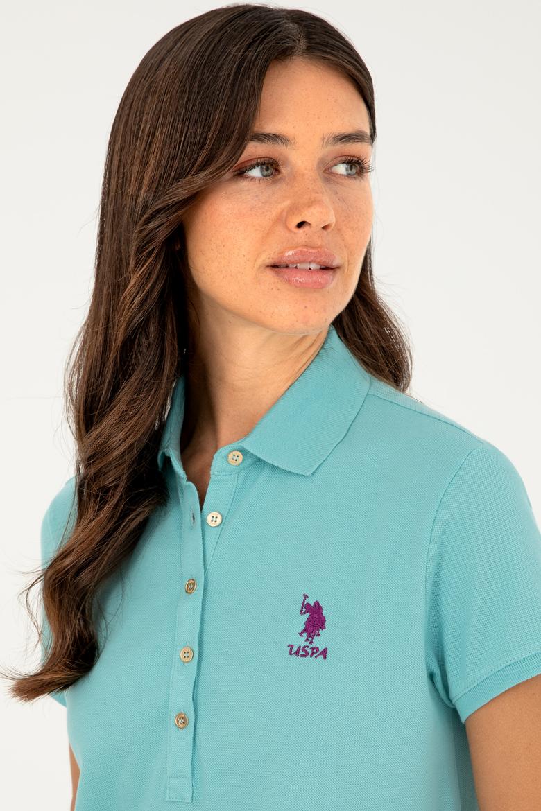 Kadın Mint Polo Yaka Mini Boy Örme Elbise - 50280038039