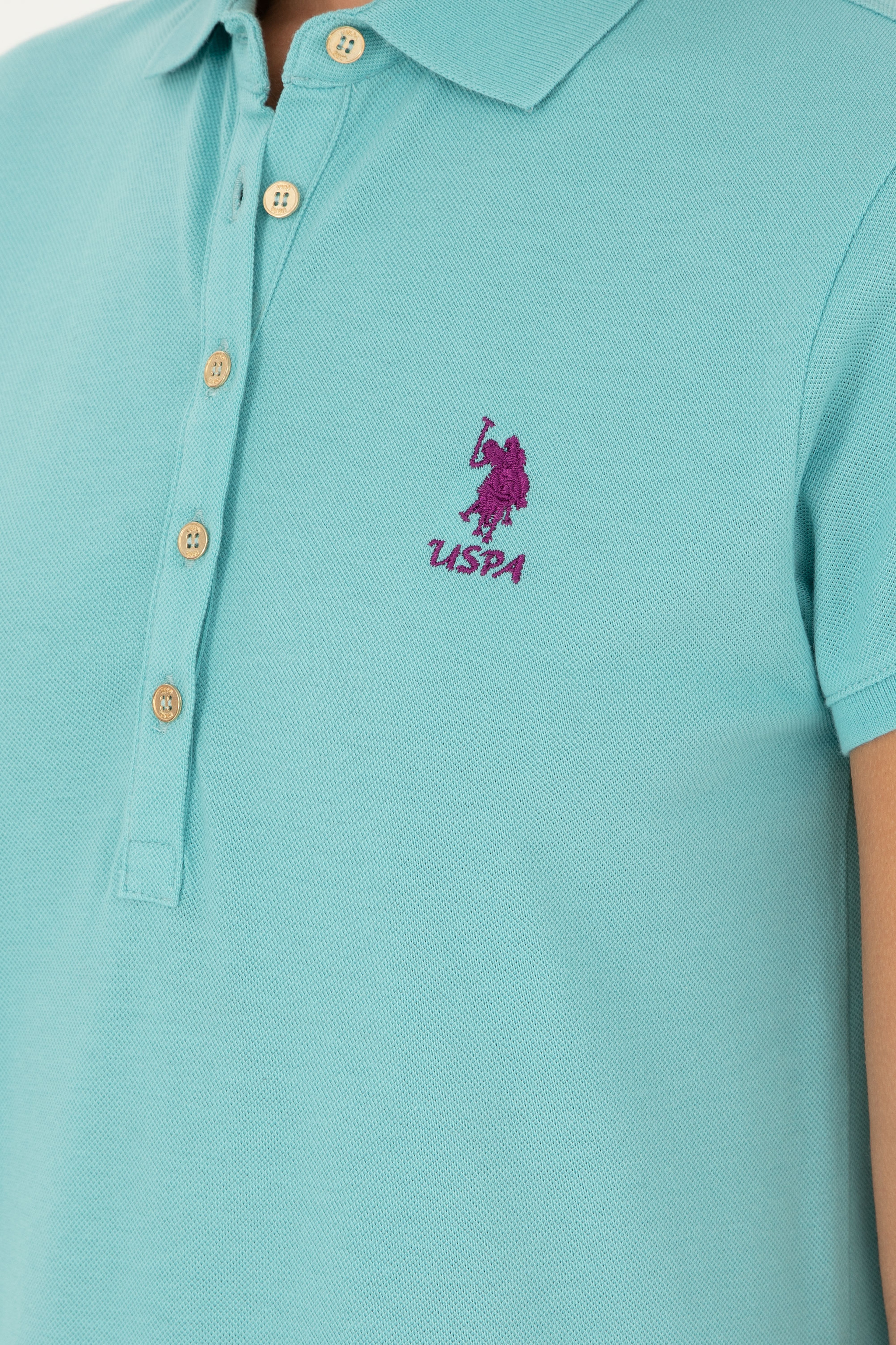Kadın Mint Polo Yaka Mini Boy Örme Elbise