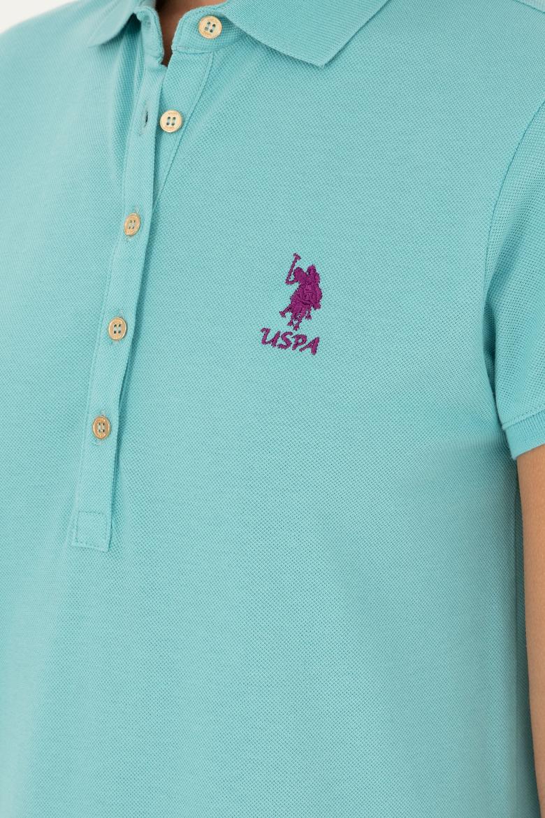 Kadın Mint Polo Yaka Mini Boy Örme Elbise - 50280038039