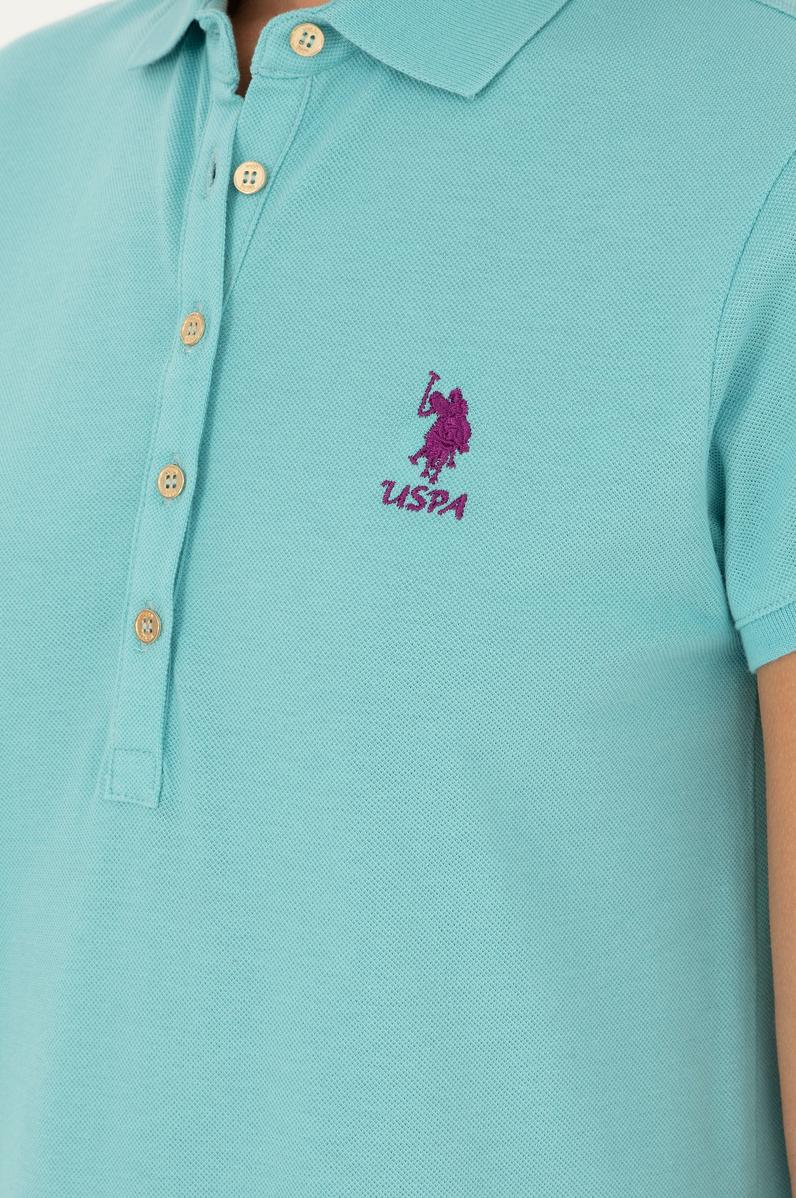 Kadın Mint Polo Yaka Mini Boy Örme Elbise