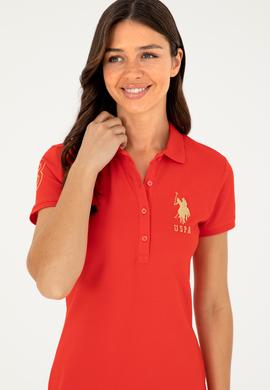 Kadın Kırmızı Polo Yaka Mini Boy Örme Elbise - 50280069044