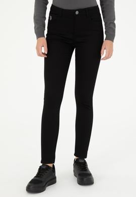 Kadın Siyah Kanvas Pantolon - 50290854009