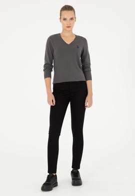 Kadın Siyah Kanvas Pantolon - 50290854009