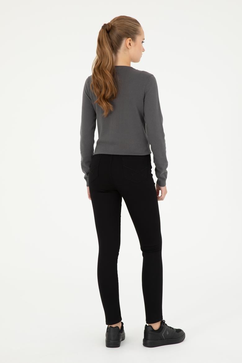 Kadın Siyah Kanvas Pantolon - 50290854009