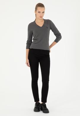 Kadın Siyah Kanvas Pantolon - 50290854009