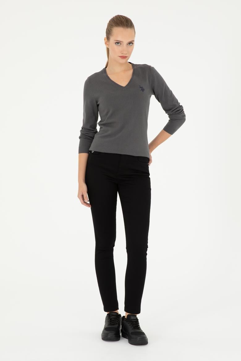 Kadın Siyah Kanvas Pantolon - 50290854009