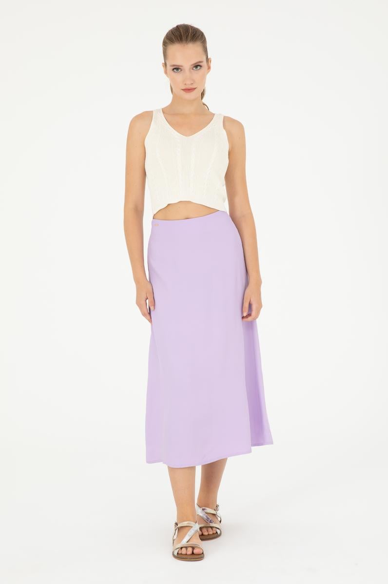 Kadın Lila Dokuma Etek