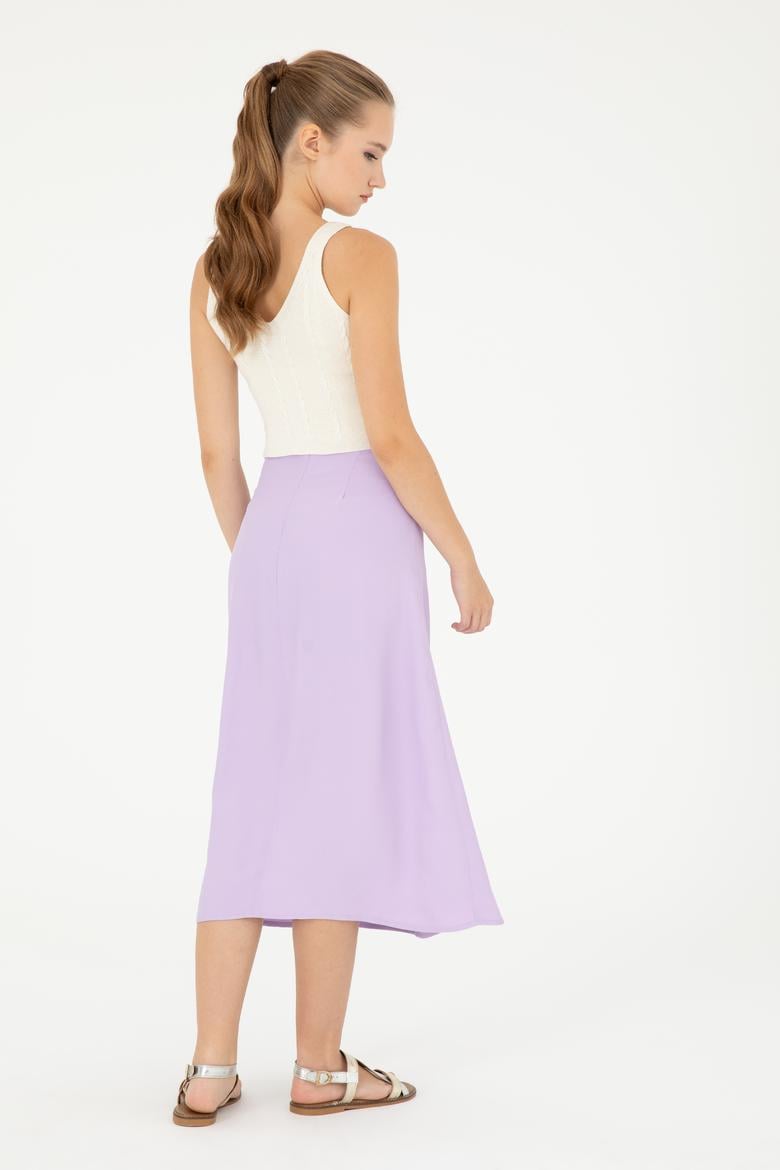 Kadın Lila Dokuma Etek - 50282399004