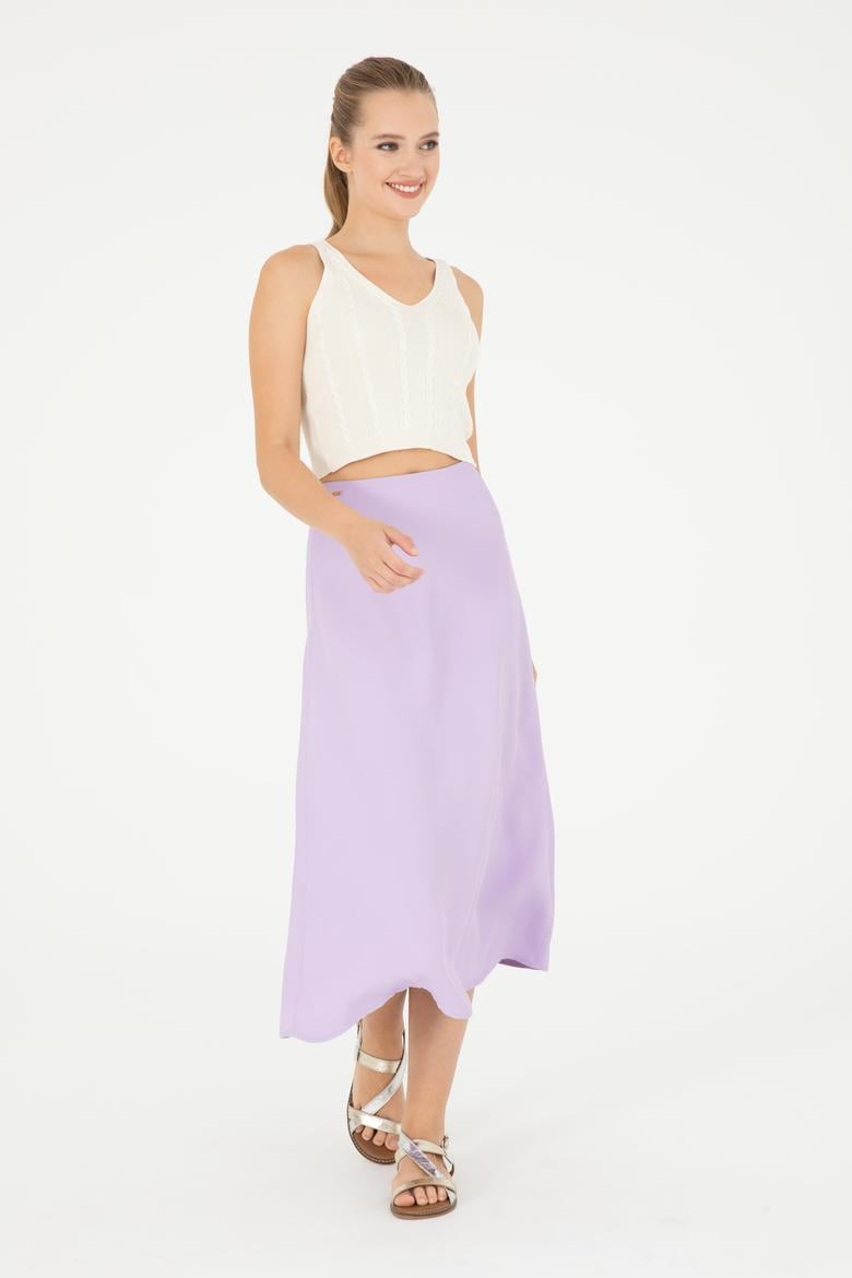 Kadın Lila Dokuma Etek - 50282399004