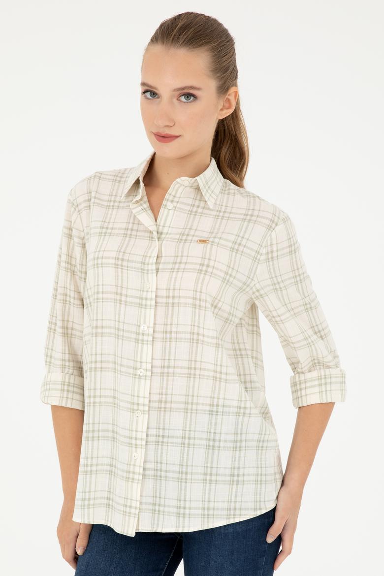 Kadın Açık Haki Uzun Kollu Gömlek - 50280961003