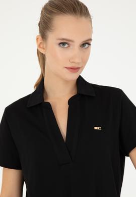 Kadın Siyah Basic Tişört - 50285853017