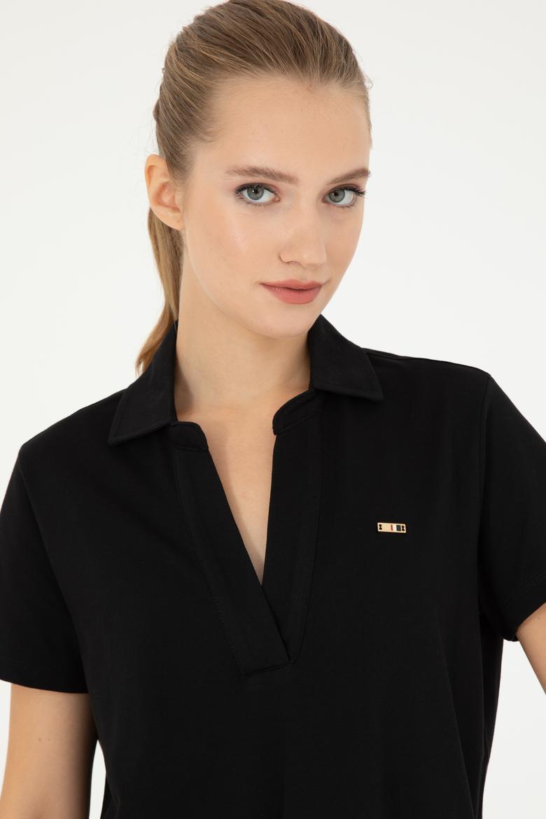 Kadın Siyah Basic Tişört - 50285853017