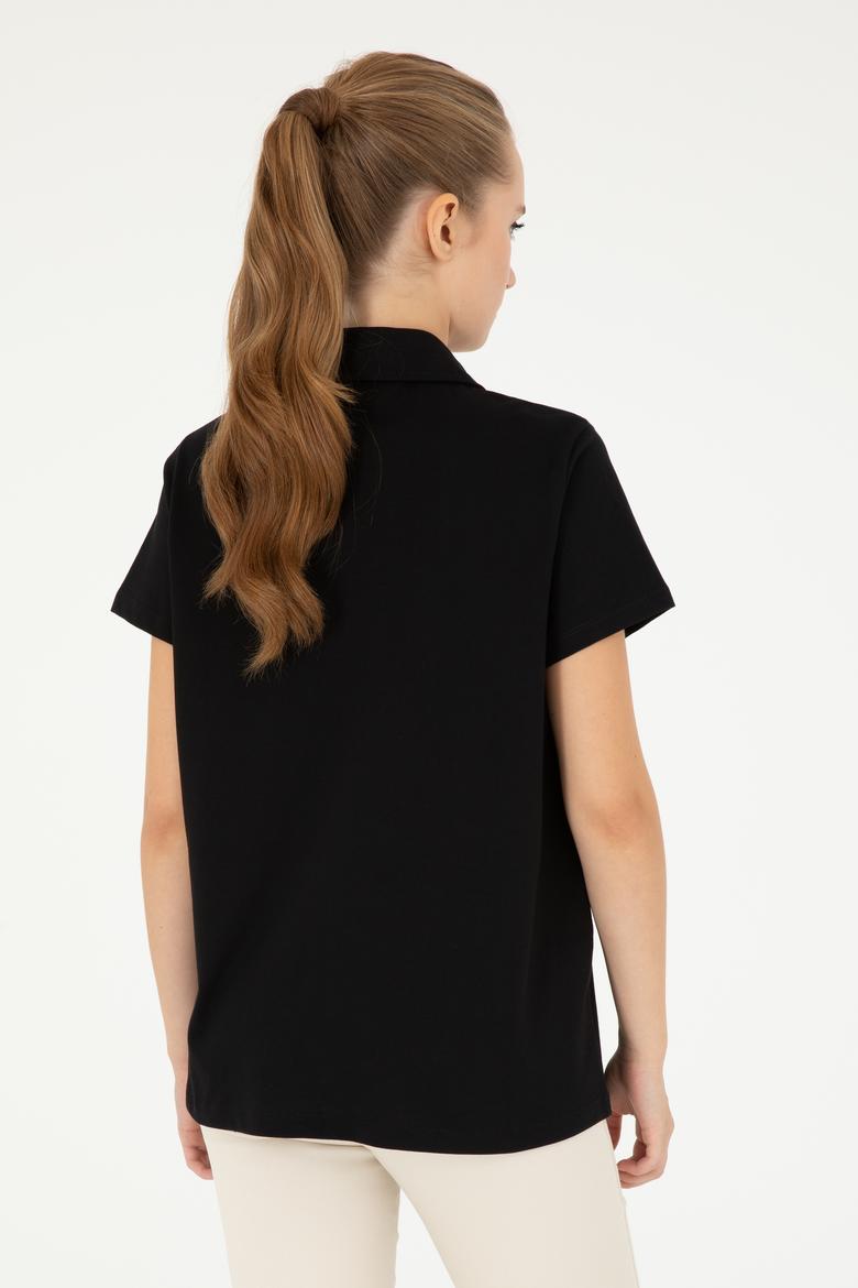 Kadın Siyah Basic Tişört - 50285853017