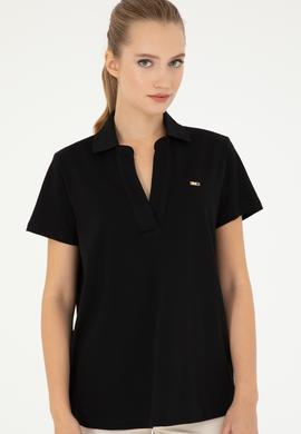 Kadın Siyah Basic Tişört - 50285853017